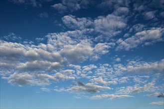 Stratocumulus clouds and blue sky