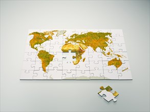 Puzzle with world map
