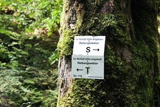 Sign indicating the rescue section