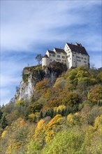 Schloss Werenwag Castle on a rocky cliff in the Upper Danube Valley