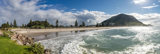 View to Mount Manganui with beach