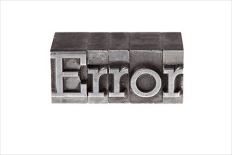 Old lead letters forming the word Error