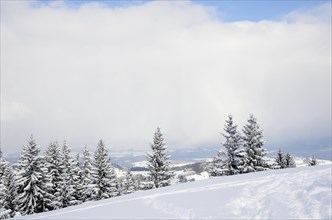 Snow clouds over the Bavarian alpine upland