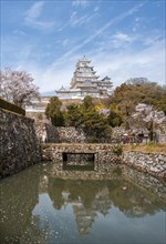 Water reflection in the moat of Himeji Castle