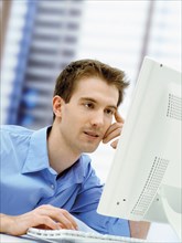 Businessman using a computer in an office