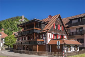Half-timbered houses with Burg Liebenzell Castle