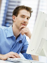Businessman using a computer in an office