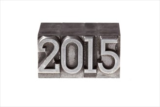 Old lead letters forming the number 2015