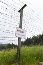 Wire fence at former border