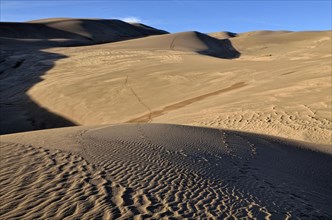 Dunes landscape with footprints