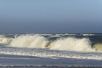 Waves on the sandy beach of Wenningstedt