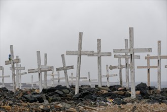 Grave crosses at the cemetery