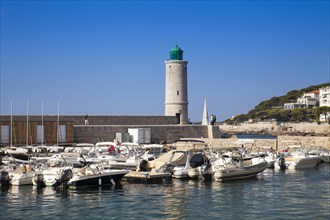 The lighthouse at the marina of Cassis