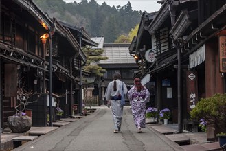 Tourists in Kimono in the Old Town