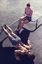 Couple in a Outdoor gym