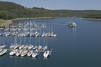 Marina and excursion ship at Lake Bigge near Sondern