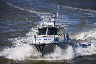 Police boat on the Hudson River