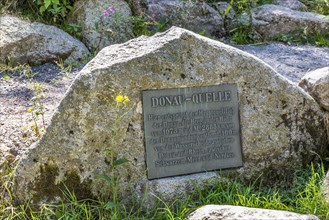 Commemorative plaque at the Danube spring
