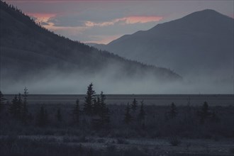 Sunset behind the mountains