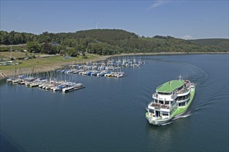 Marina and excursion ship at Lake Bigge near Sondern