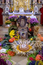Fruit and vegetables at the Thanksgiving altar