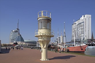 Museum harbour with museum ship and Columbus Center