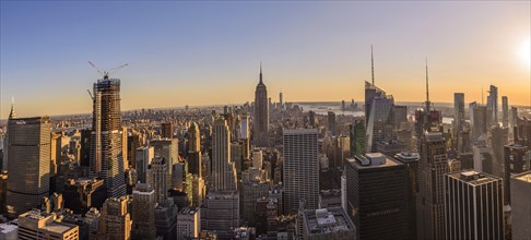 View of Midtown and Downtown Manhattan and Empire State Building from Top of the Rock Observation Center