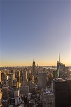 View of Midtown and Downtown Manhattan and Empire State Building from Top of the Rock Observation Center