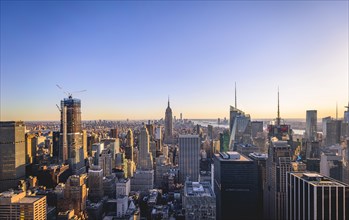 View of Midtown and Downtown Manhattan and Empire State Building from Top of the Rock Observation Center