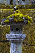 Moss-covered stone lantern