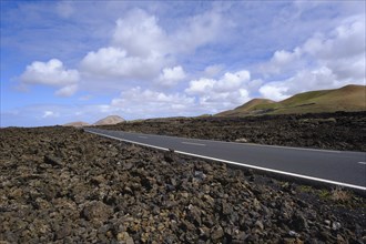 Road through lava field