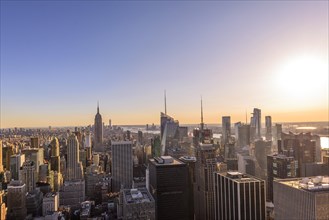 View of Midtown and Downtown Manhattan and Empire State Building from Top of the Rock Observation Center