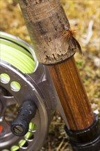 Detail of a fly rod with reel