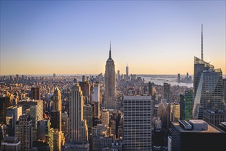 View of Midtown and Downtown Manhattan and Empire State Building from Top of the Rock Observation Center