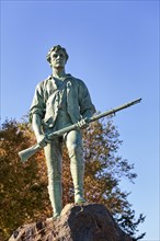 Bronze statue man with rifle