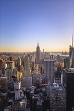 View of Midtown and Downtown Manhattan and Empire State Building from Top of the Rock Observation Center