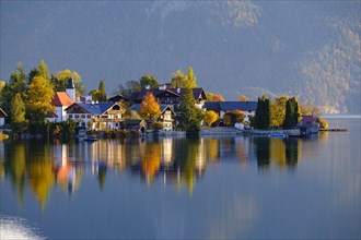 Village Walchensee and Lake Walchensee in the morning light
