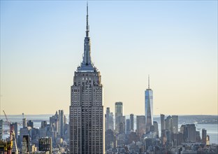 View of Midtown and Downtown Manhattan and Empire State Building from Top of the Rock Observation Center