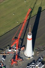 Wind turbine under construction