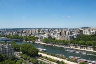 City view with river Seine