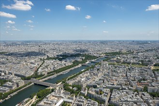 City view with the river Seine