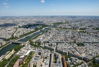 City view with the river Seine
