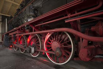 Driving wheels of the Slovenian mountain fast train steam locomotive 06-013