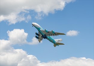 Airbus A380 long-haul aircraft taking off