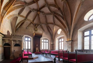Medieval room with ribbed vault