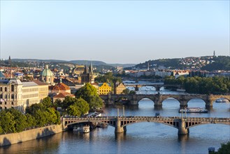 City view with bridges over the Vltava River
