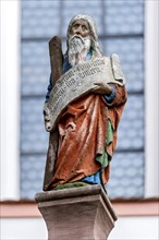 Statue of St. James the Elder in front of the parish church St. John the Baptist
