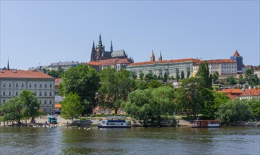 St Vitus Cathedral with Prague Castle on the Vltava River