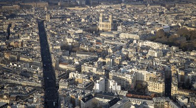 City view with church Saint-Sulpice de Paris