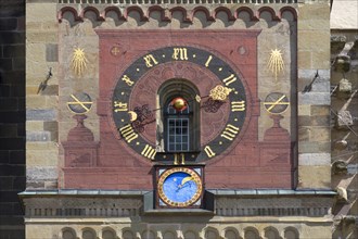 Astronomical clock at the tower of the church St. Michael